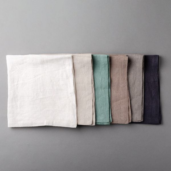 Kreidefarbene Leinen-Servietten 50 x 50 cm 2 Stk. - Gaya Ambiente