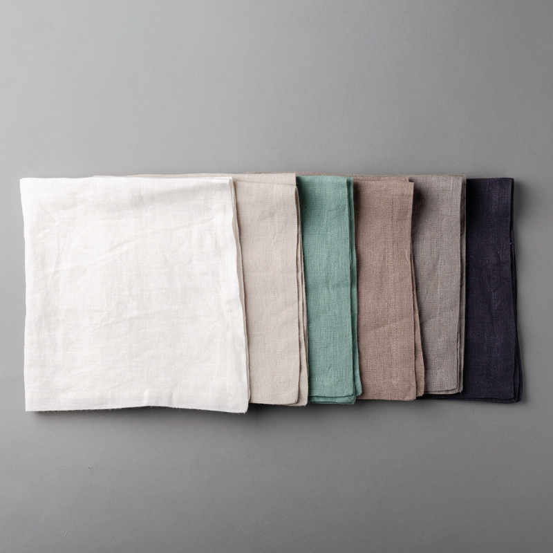 Kreidefarbene Leinen-Servietten 50 x 50 cm 2 Stk. - Gaya Ambiente