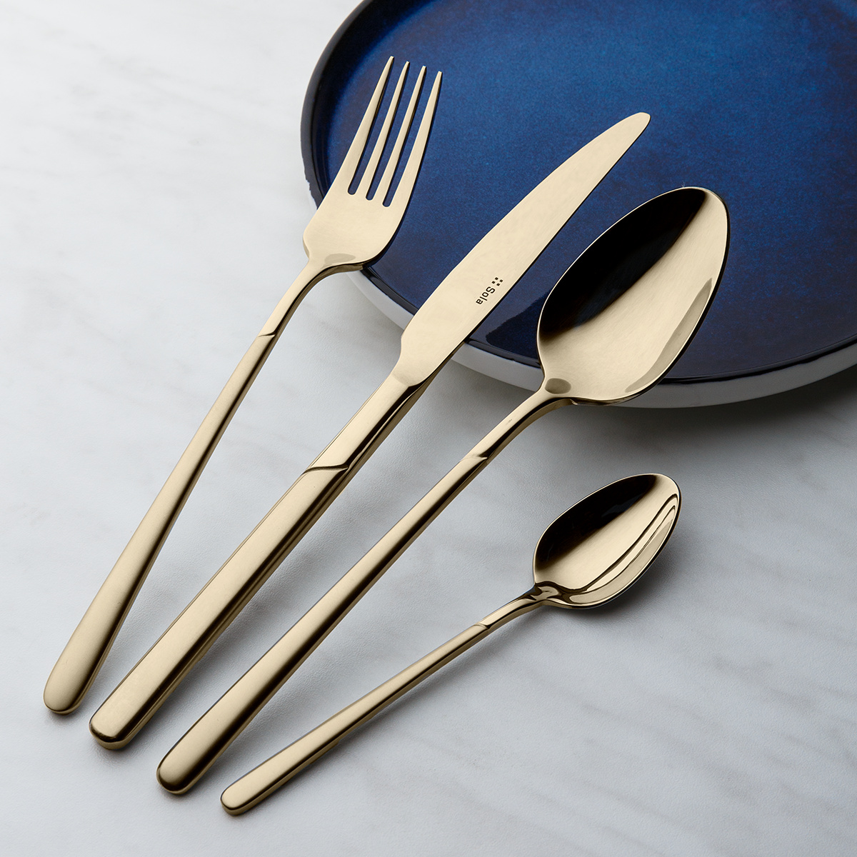 Besteck-Set 16-tlg. – Kyoto PVD Champagne sandgestrahlt