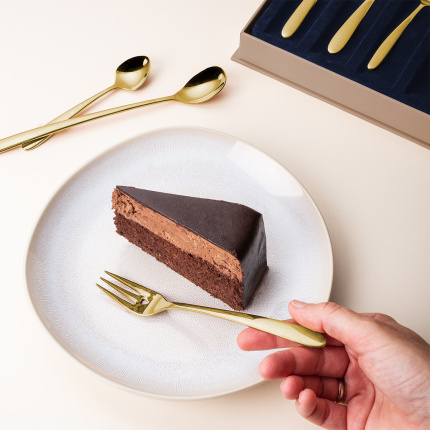 Geschenkset mit Herz 6-tlg. gold | Love Cutlery
