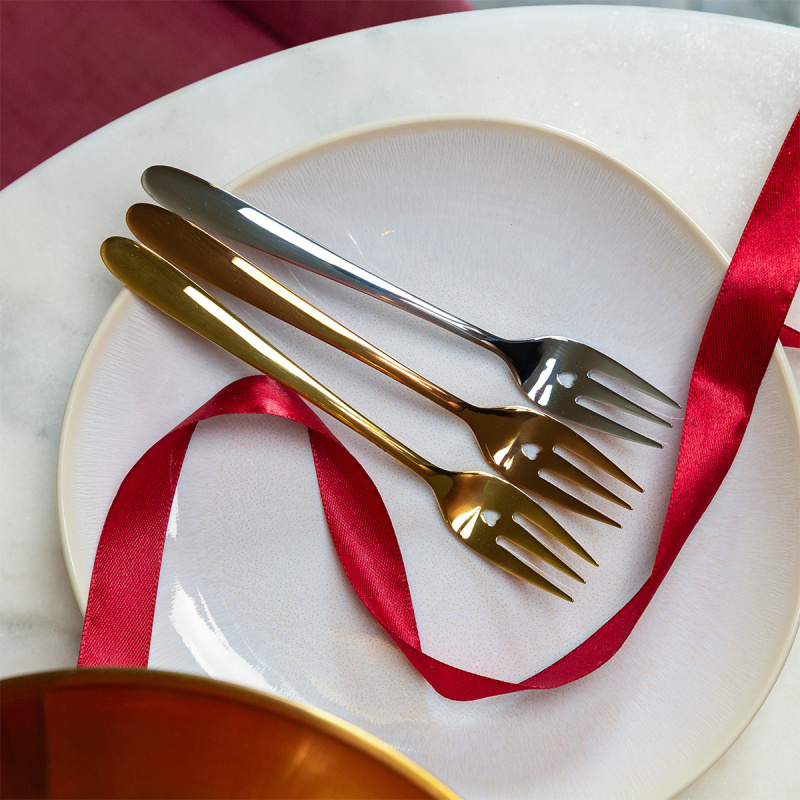 Geschenkset mit Herz 6-tlg. gold | Love Cutlery