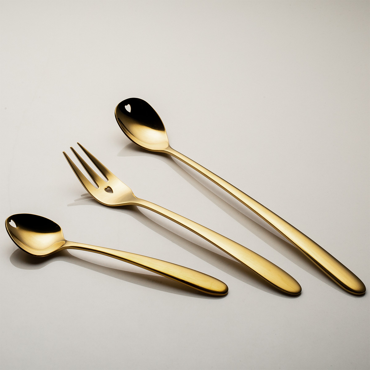 Geschenkset mit Herz 6-tlg. gold | Love Cutlery