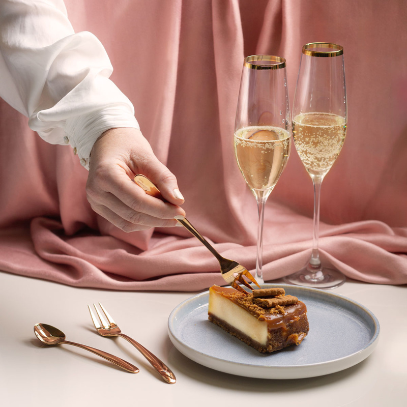Geschenkset mit Herz 6-tlg. roségold — Love Cutlery
