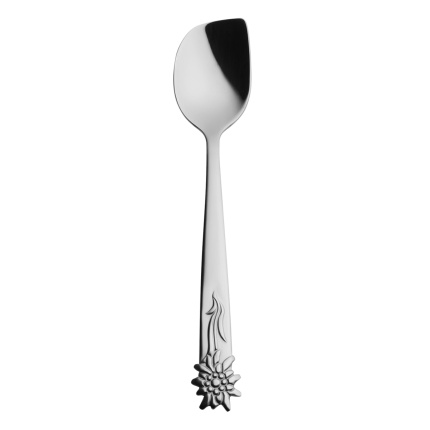 Sind Sie ein Bergfan? Dann werden Sie das Design der Edelweiss Joghurtlöffel lieben. Am Ende des Griffs befindet sich ein Symbol