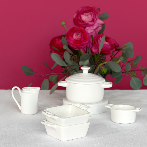 Schale Flowl Atelier weiß mit Henkeln ø6 cm - Gaya