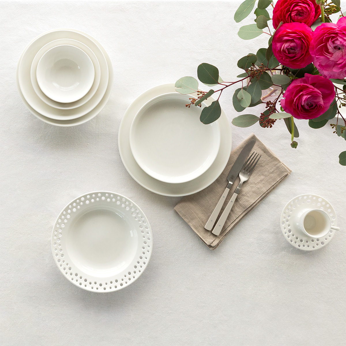 Flacher Teller Coupe 23 cm | Gaya Atelier White