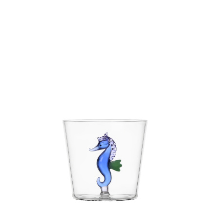 Glas mit blauem Seepferdchen | Ichendorf