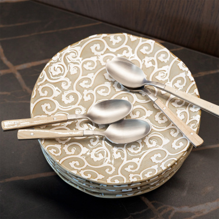 Flacher Teller Wavy 20,5 cm | Levante Pearl