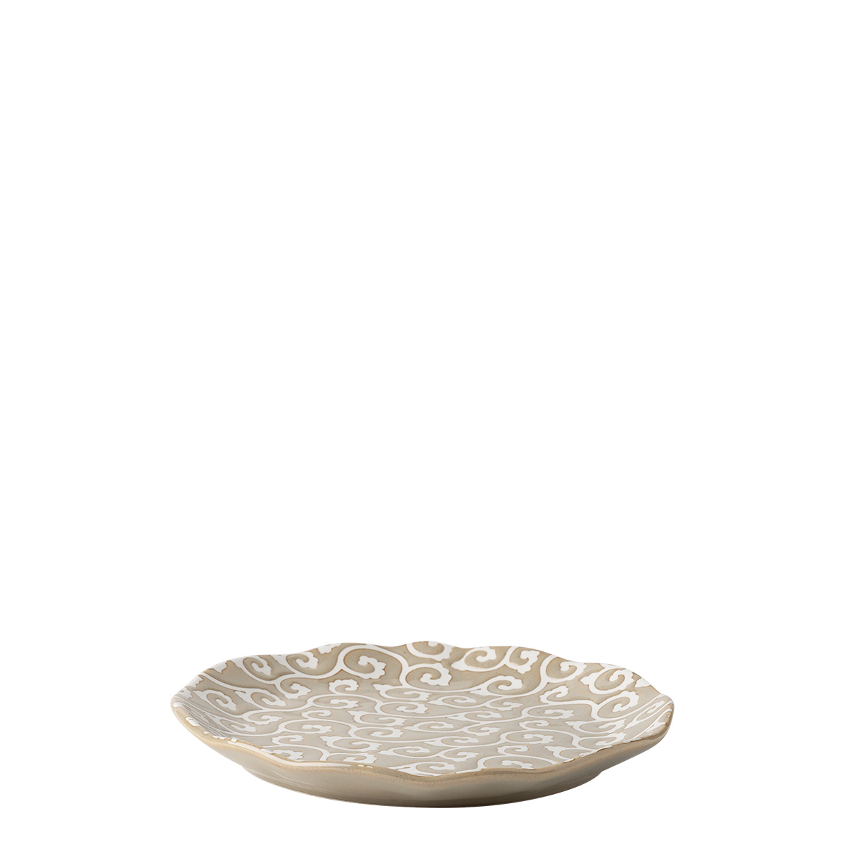 Flacher Teller Wavy 20,5 cm | Levante Pearl