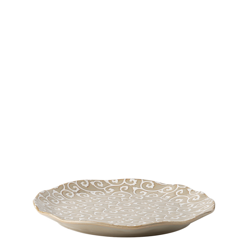Flacher Teller Wavy 25 cm | Levante Pearl