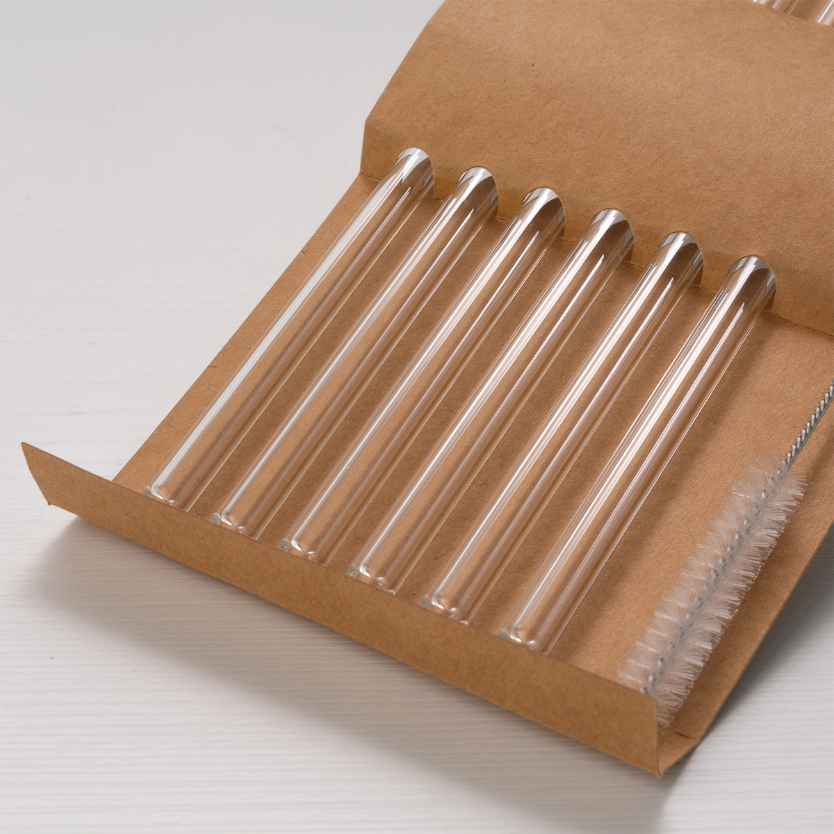 Set mit 6 geraden Trinkhalmen
