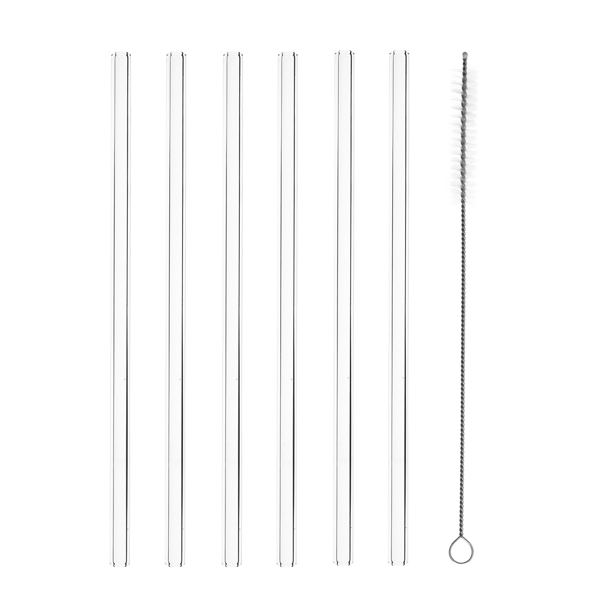 Set mit 6 geraden Trinkhalmen