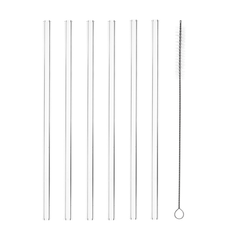 Set mit 6 geraden Trinkhalmen