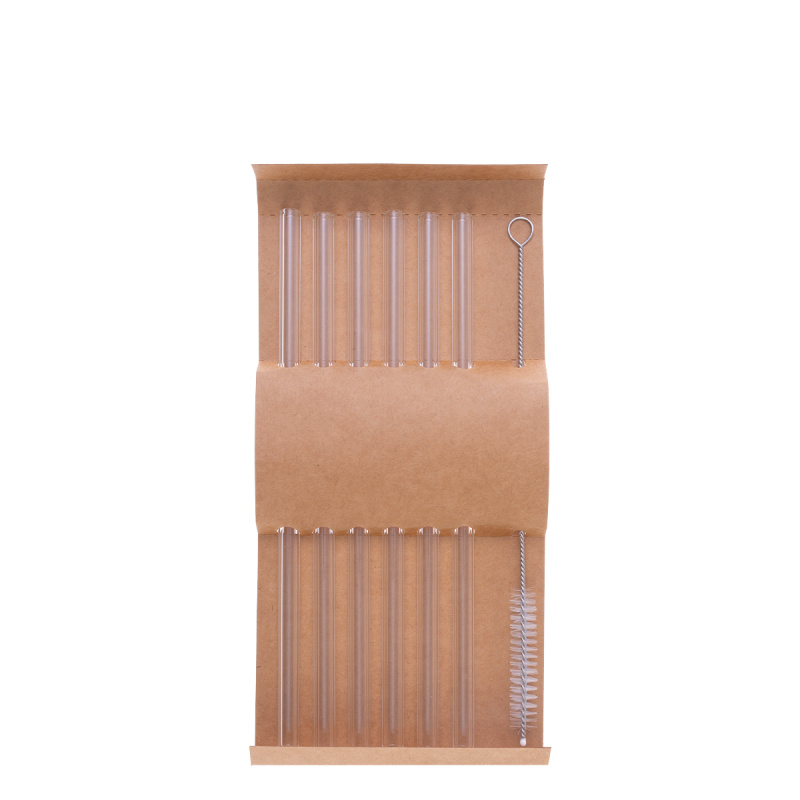 Set mit 6 geraden Trinkhalmen