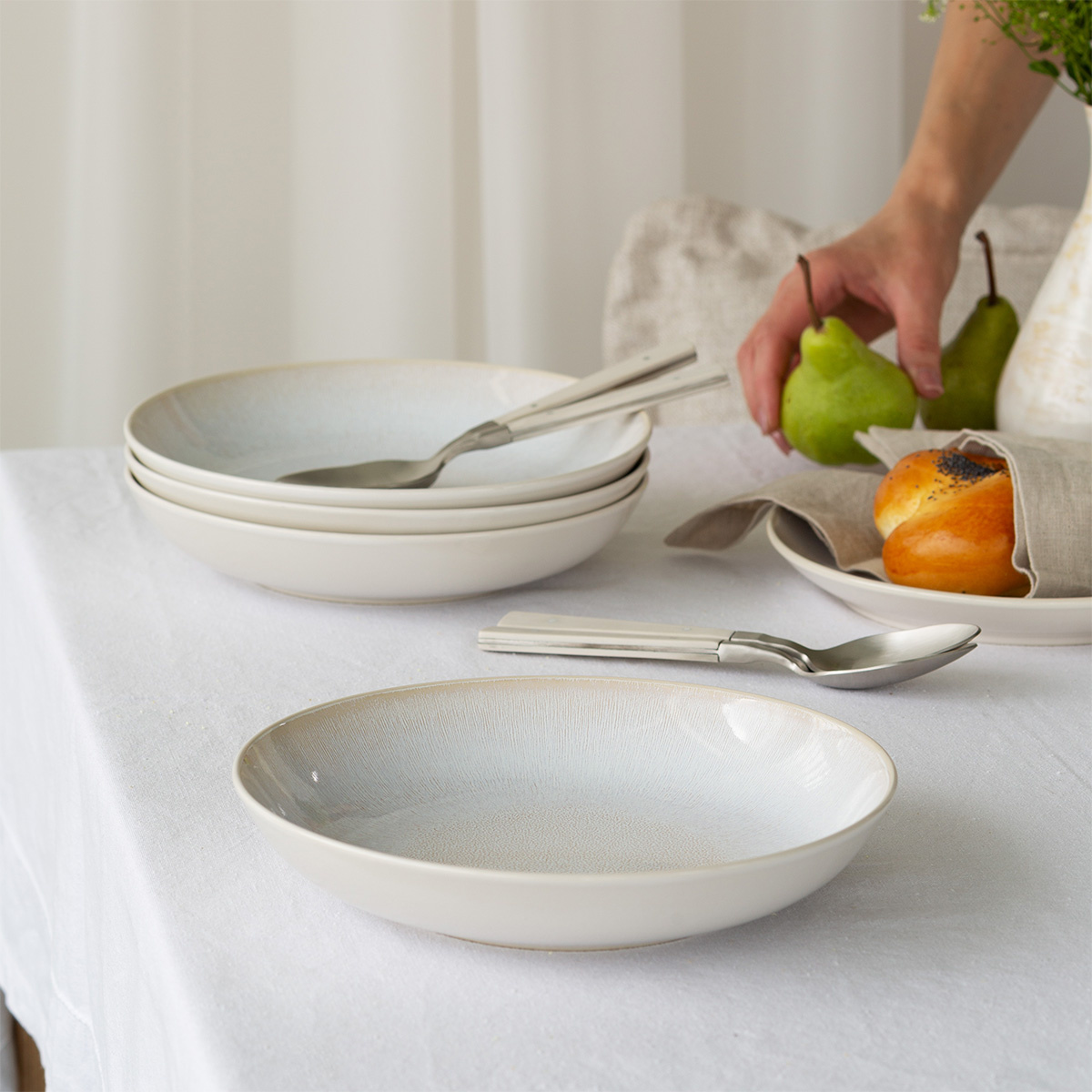 Tiefer Teller, rund, Coupe, 23 cm, 4-teiliges Set, Elements North