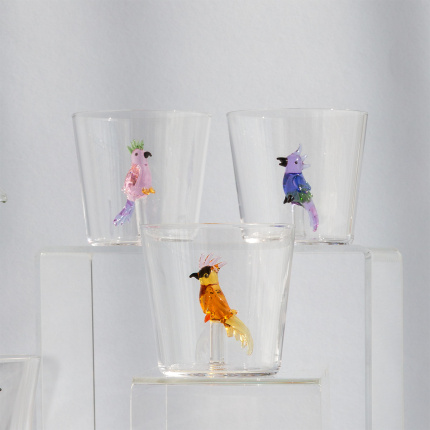 Glas mit bernsteinfarbenem Tropenvogel | Ichendorf