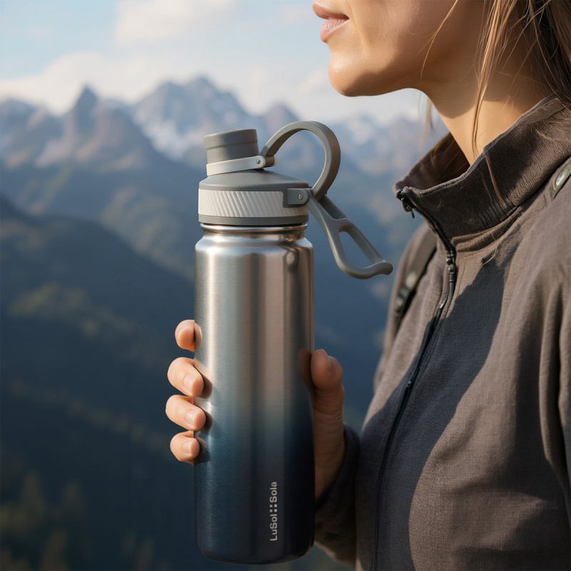 Trinkflasche 850 ml Ombre Blau | to Go Lusol