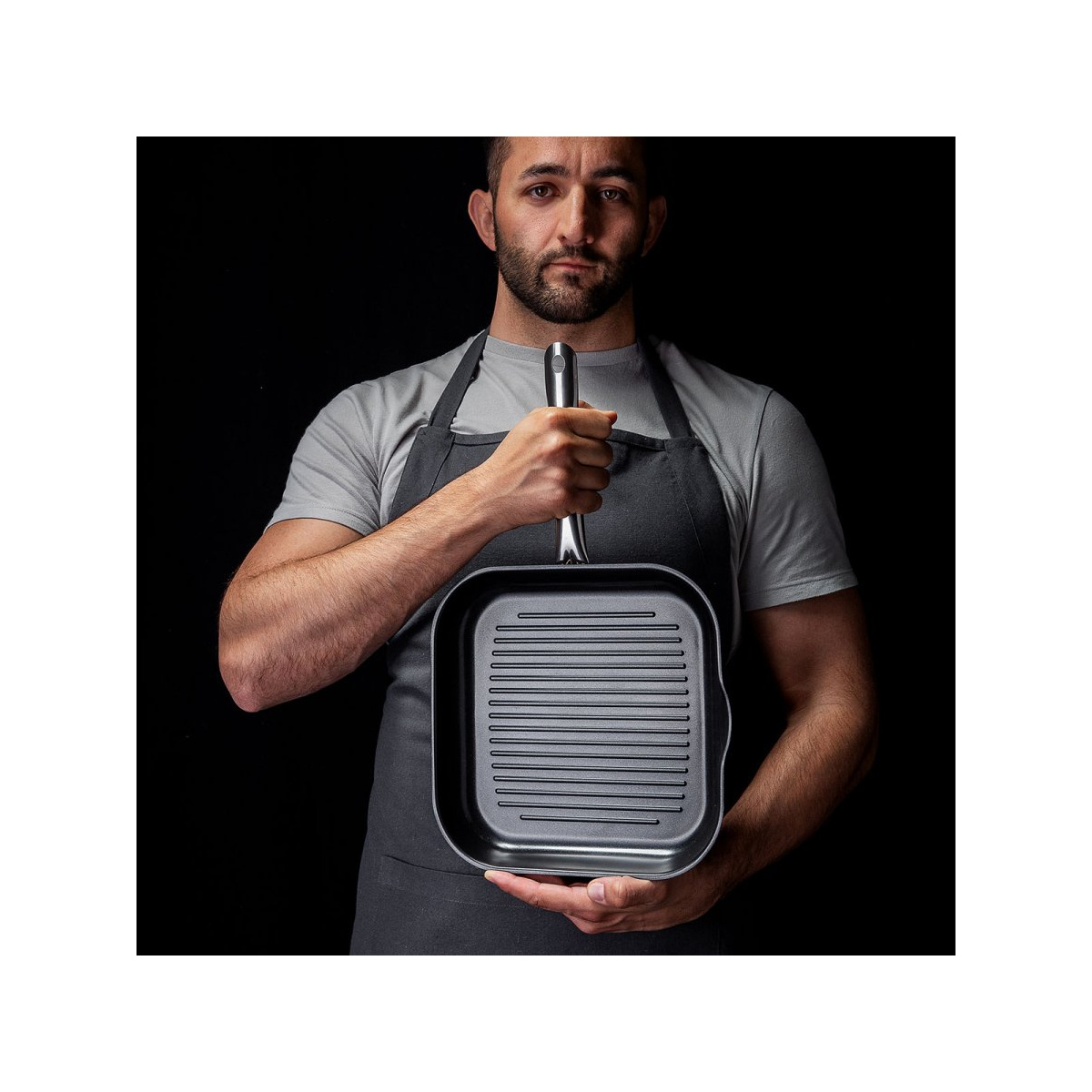Grillpfanne 26 x 26 cm, H: 4 cm - Saturn Lunasol
