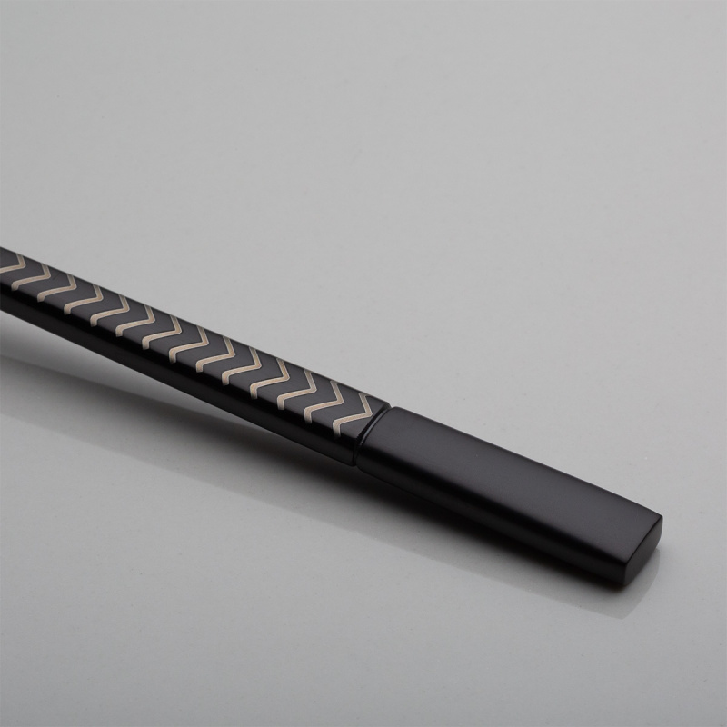 Besteckset 16-tlg. — Luxus schwarz Laser Chevron