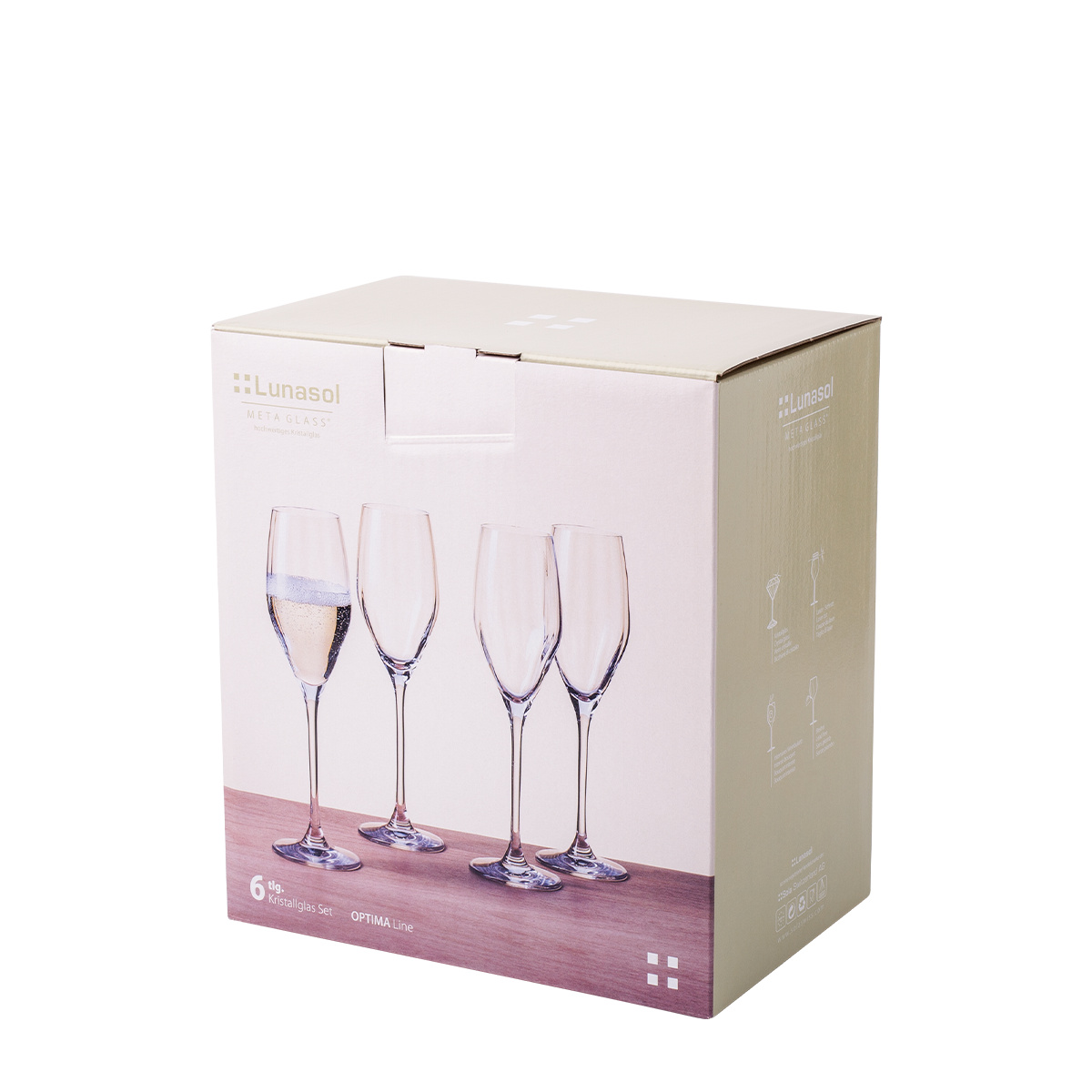 Sektgläser 170 ml 6 Stk. — Optima Line Glas Lunasol