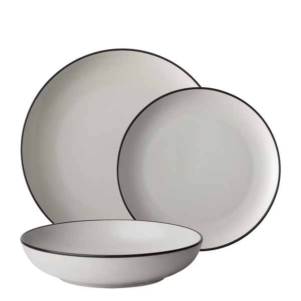 Teller-Set 12-tlg. — Elements Yin & Yang white