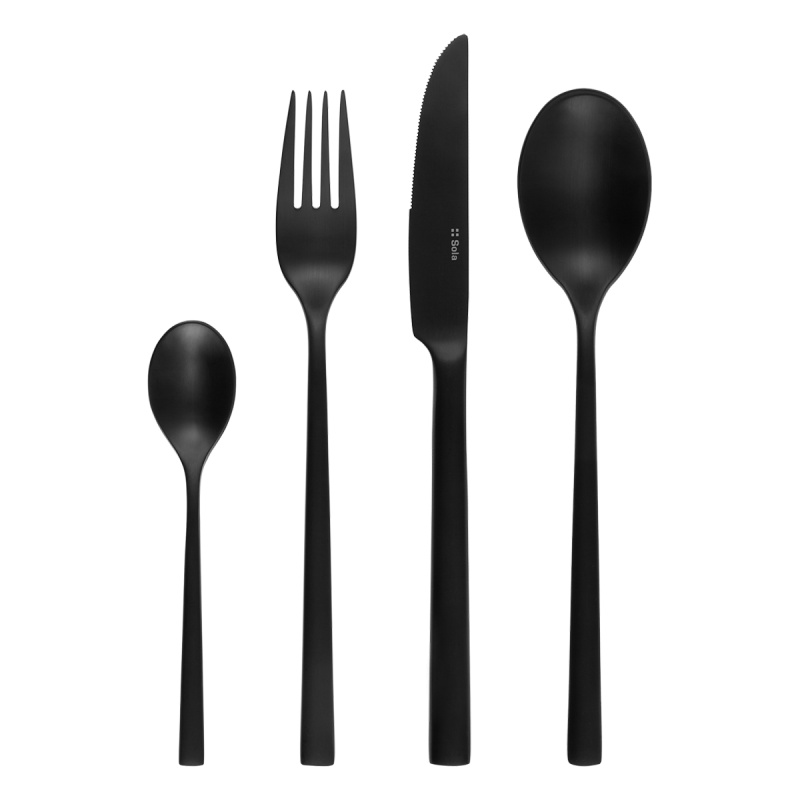 Besteckset 24-tlg. Living schwarz | Sola Premium