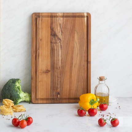 Schneidebrett mittel Teak 45,7 x 30,5 x 2,4 cm - GAYA Wooden