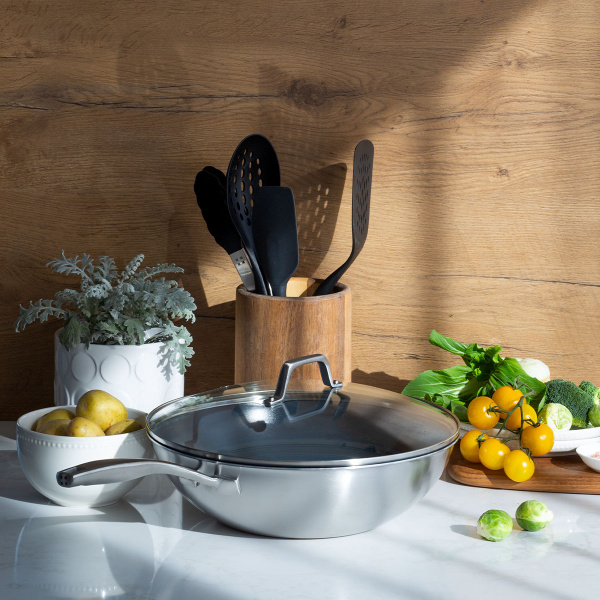 Wok mit Glasdeckel ø 30 cm | Sirius Terra