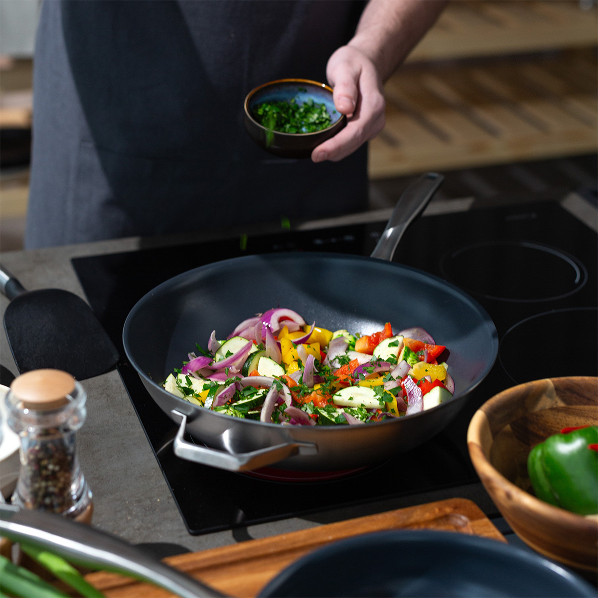 Wok mit Glasdeckel ø 30 cm | Sirius Terra