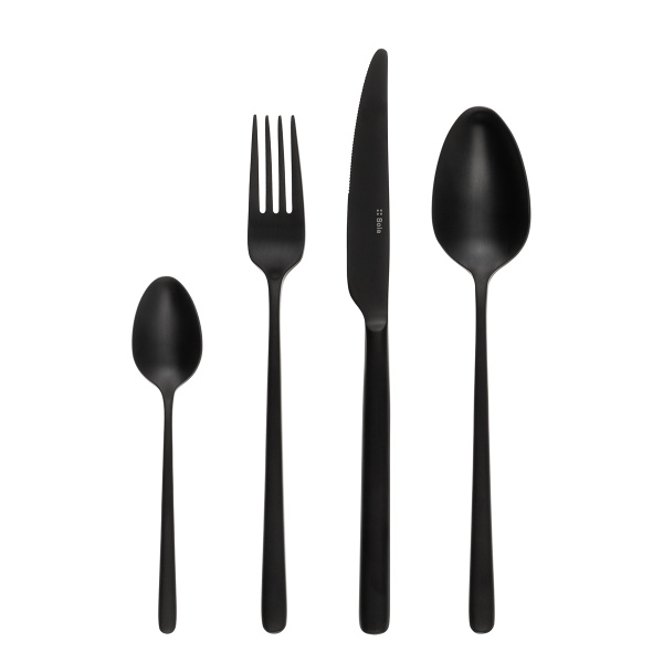 Besteckset 24-tlg. - Calgary PVD schwarz ganz matt