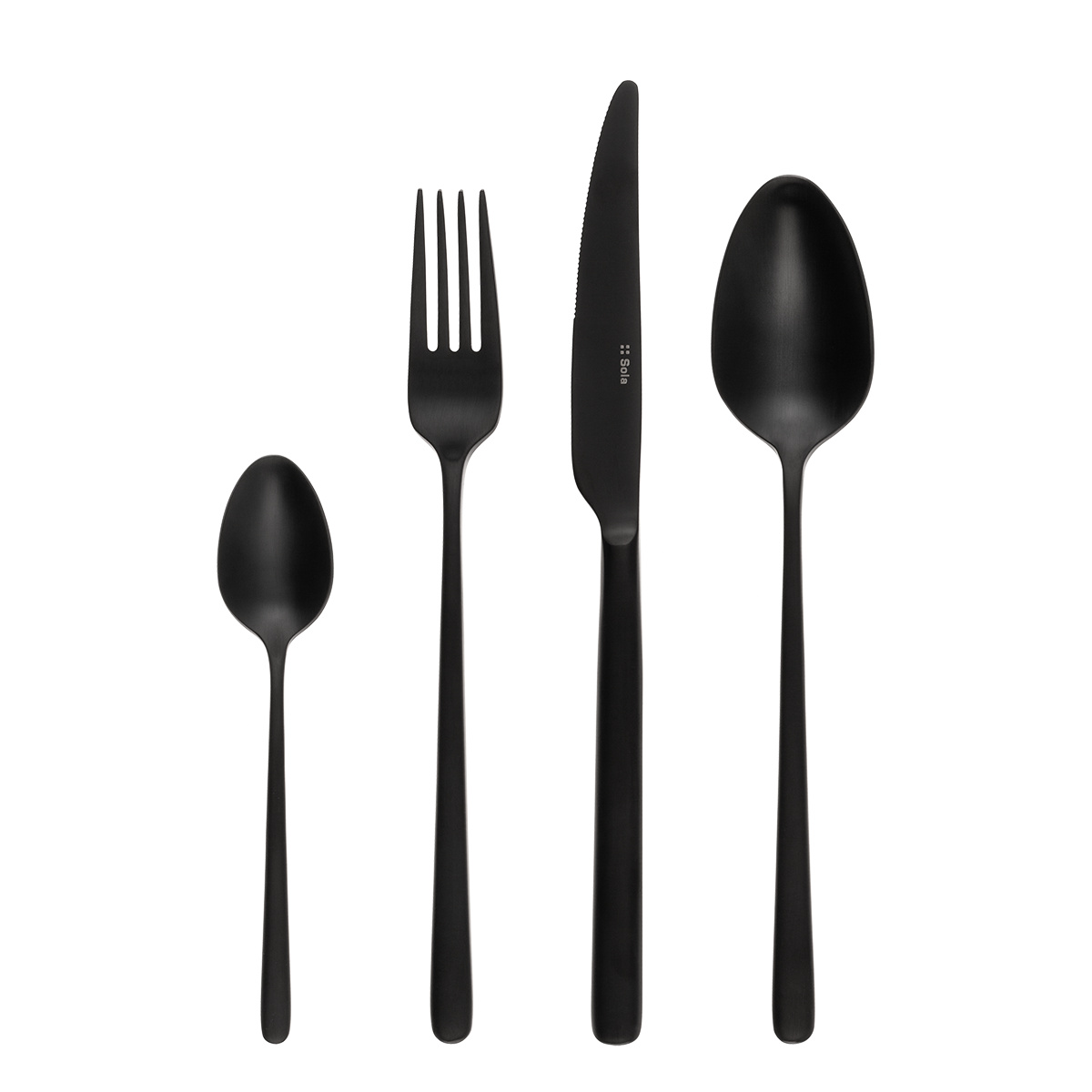 Besteckset 24-tlg. - Calgary PVD schwarz ganz matt