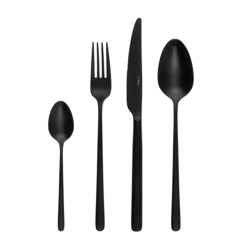 Besteckset 24-tlg. - Calgary PVD schwarz ganz matt