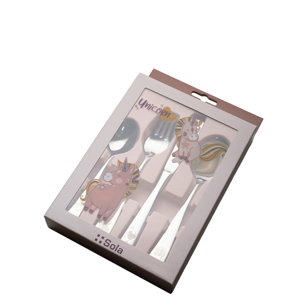 Unicorn Kinderbesteckset 4-tlg. — KIDS WORLD poliert