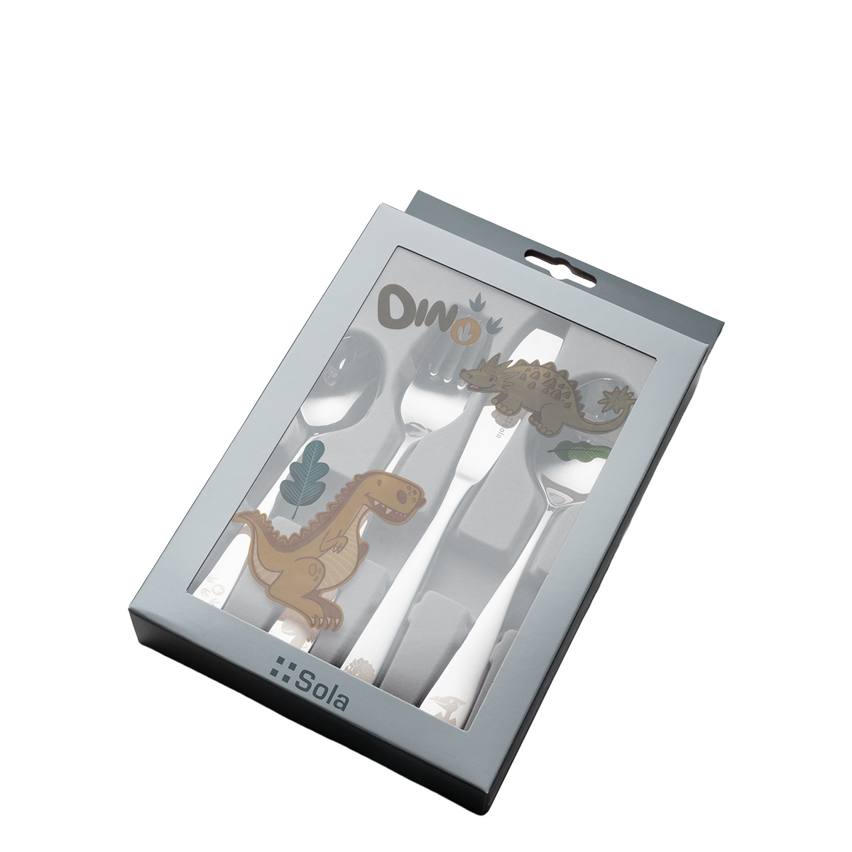 Dino Kinderbesteckset 4-tlg. — KIDS WORLD poliert