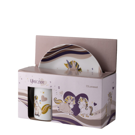 Kinder Porzellan-Set Unicorn 3-tlg. – KIDS WORLD