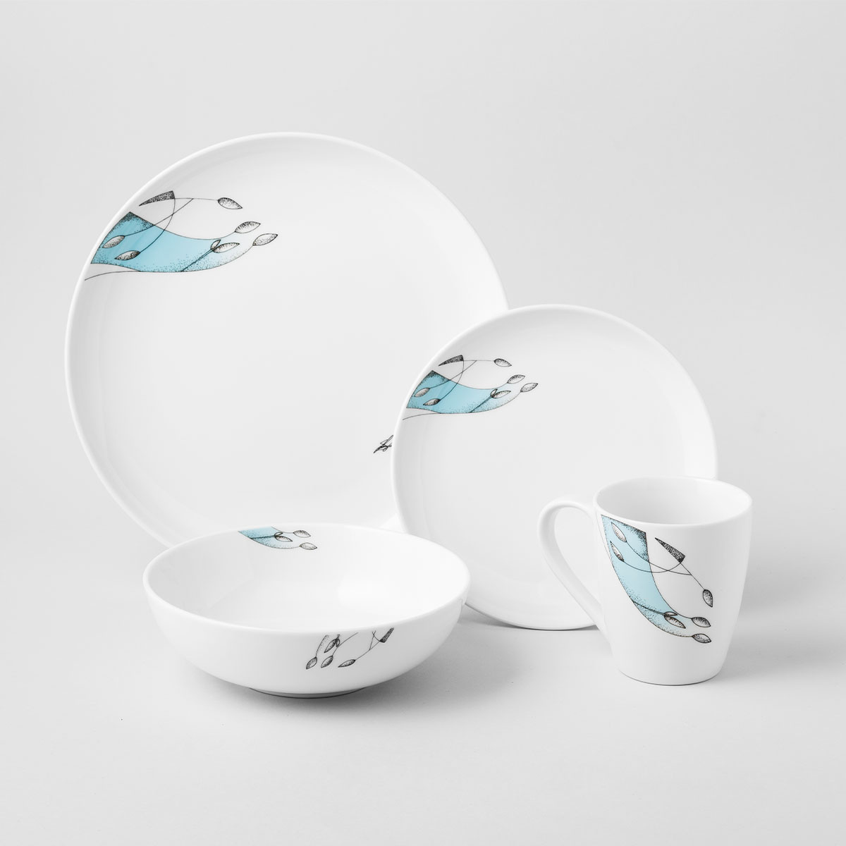 Šálka 330ml set 4ks - S-Art Elements Water