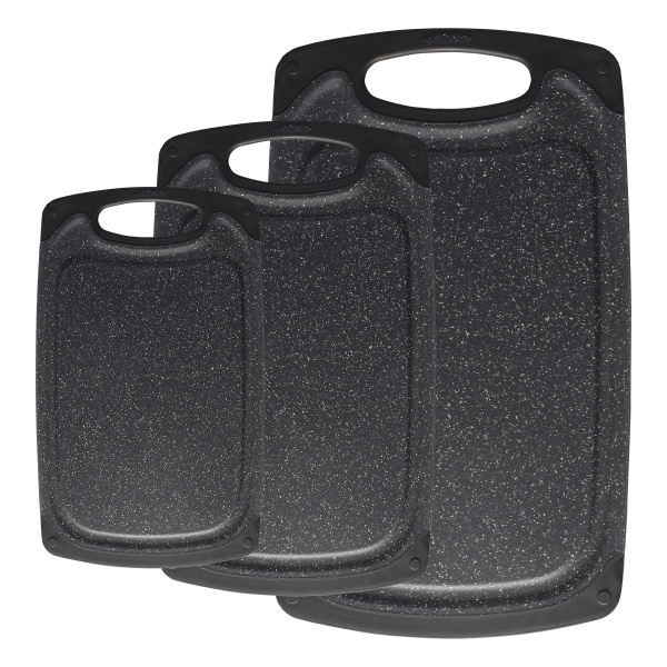 Schneidebrett schwarz antibakteriell Set 3-tlg. — BASIC Kitchen