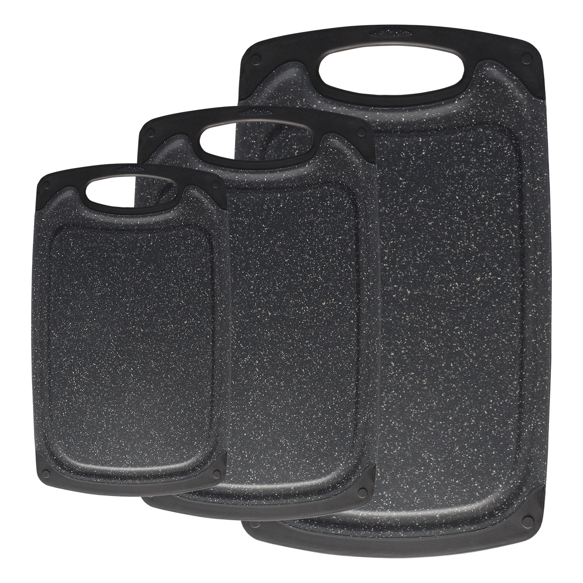 Schneidebrett schwarz antibakteriell Set 3-tlg. — BASIC Kitchen