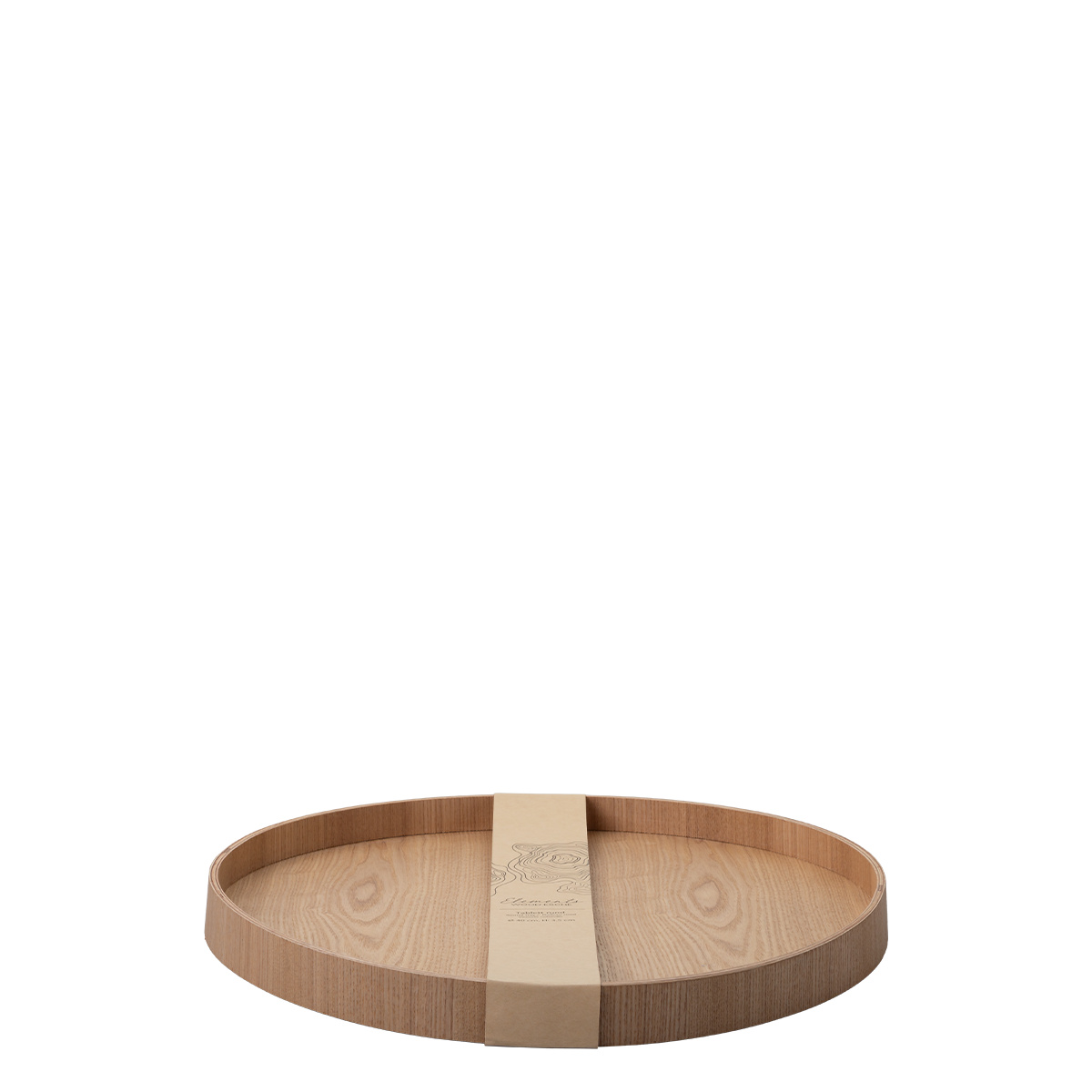 Tablett rund Ø 40 cm, H: 3.5 cm – Elements Wood Esche