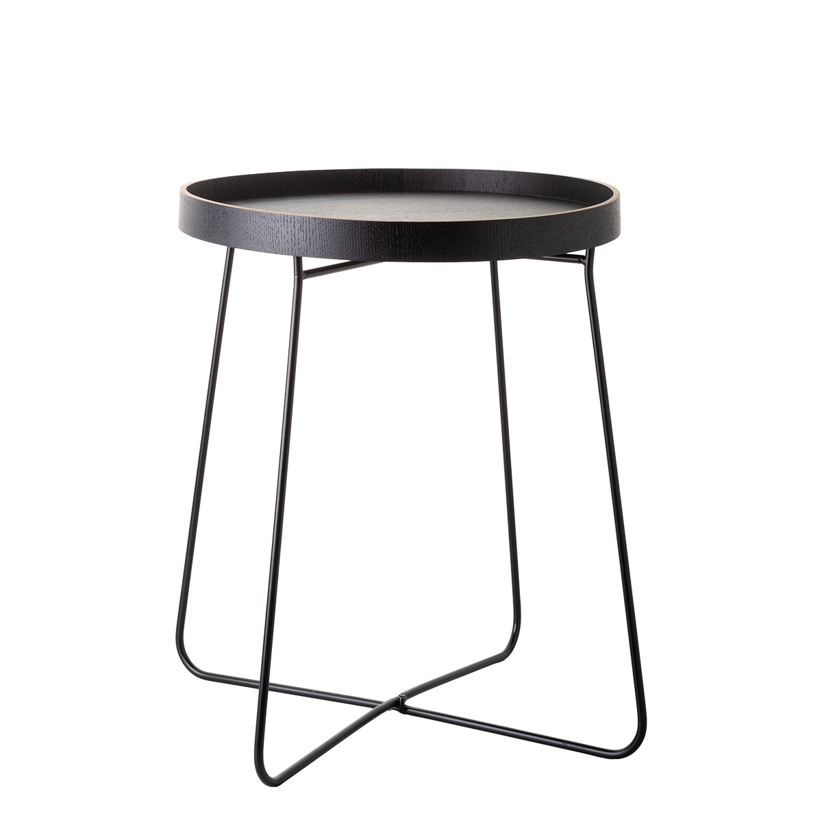 Gestell schwarz Ø 40 cm, H: 48 cm – Elements Wood