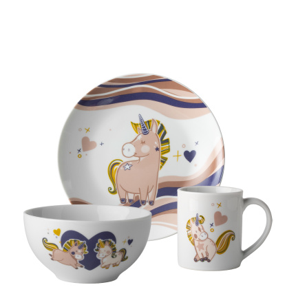 Kinder Porzellan-Set Unicorn 3-tlg. – KIDS WORLD