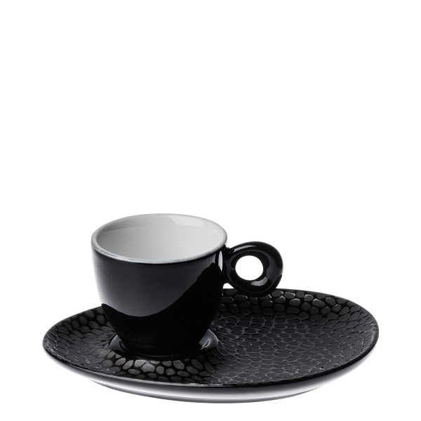 Mokka-Untertasse strukturiert schwarz-grau – Flow