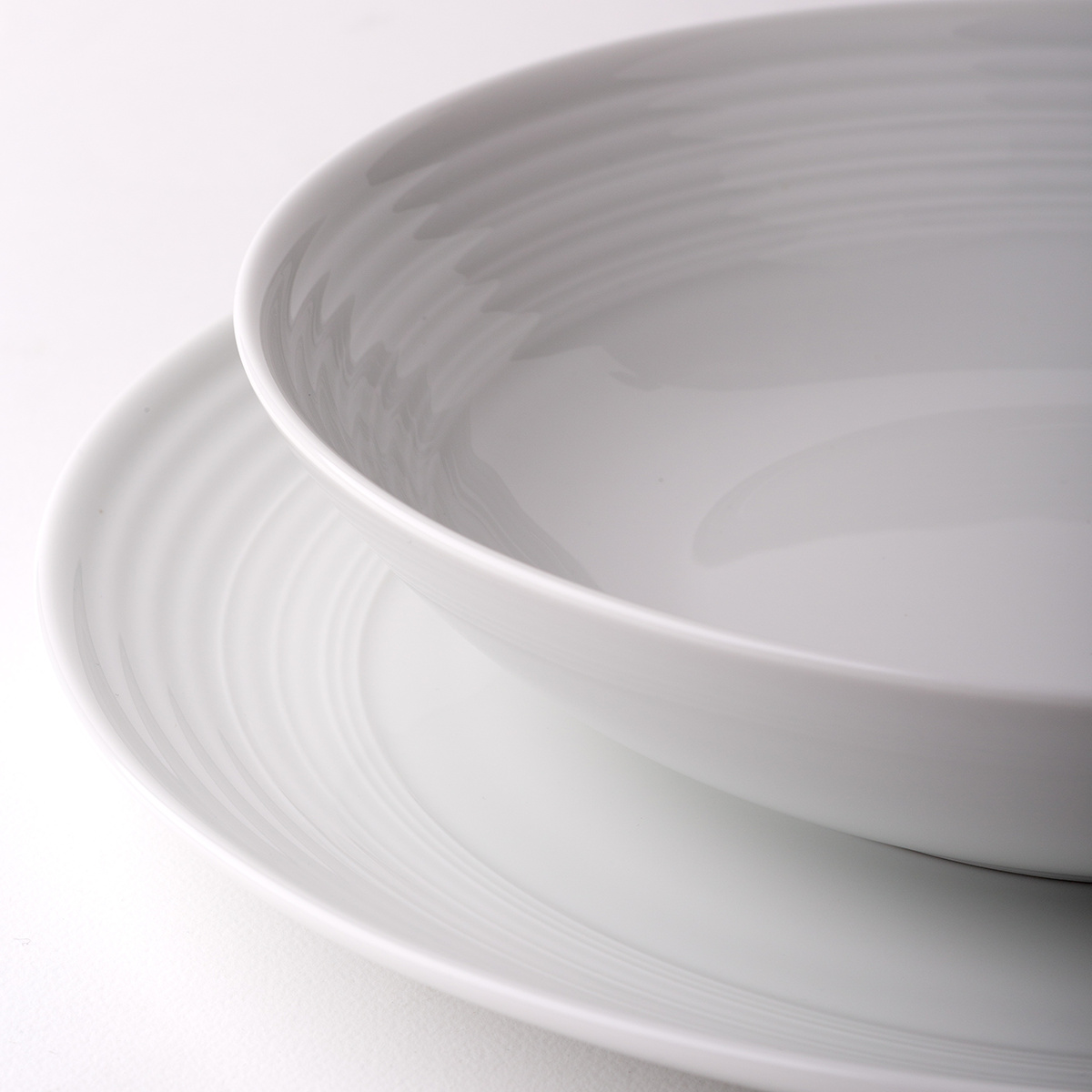 Teller tief Coupe classic Deco 22 cm Set 6-tlg. – UNIVERS Weiss