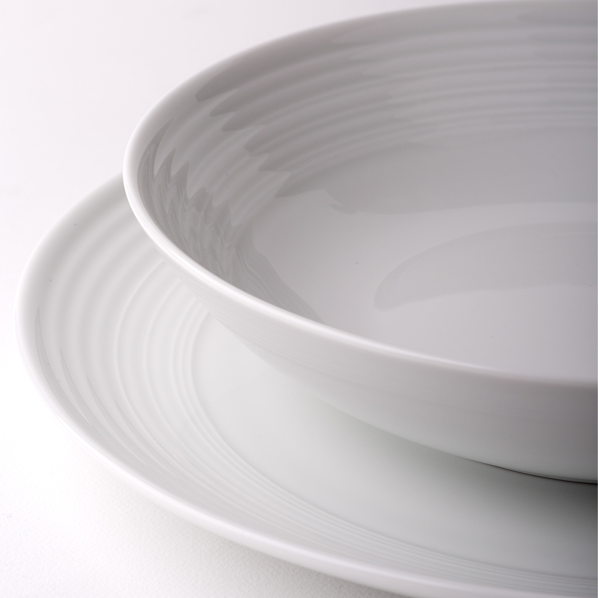 Teller flach Coupe classic Deco 27 cm Set 6-tlg. – UNIVERS Weiss