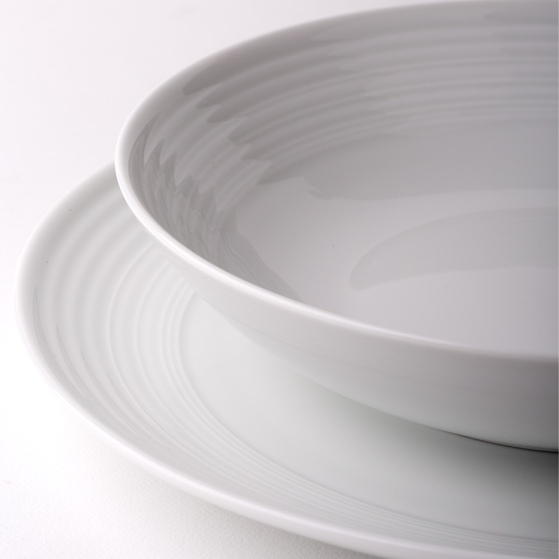 Teller flach Coupe classic Deco 27 cm Set 6-tlg. – UNIVERS Weiss