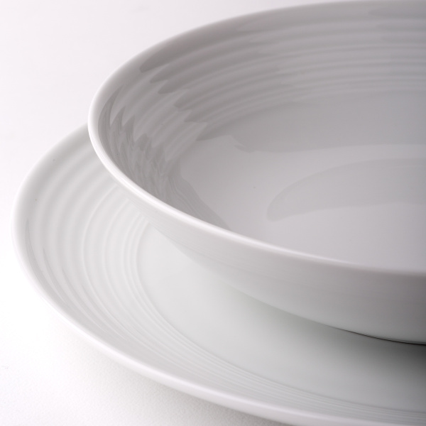 Teller flach Coupe classic Deco 29 cm Set 6-tlg. – UNIVERS Weiss