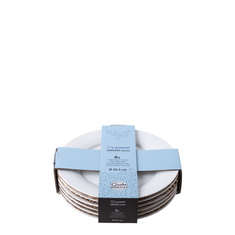 Teller flach 20,5 cm Set 6-tlg. — UNIVERS Weiss