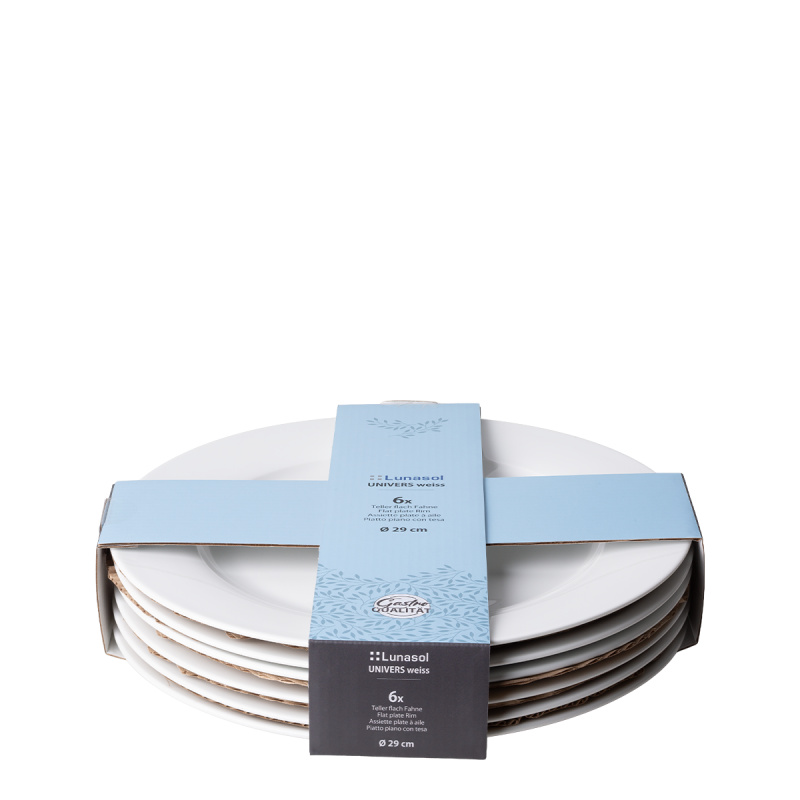 Teller flach 29 cm 6-tlg. — Univers weiss