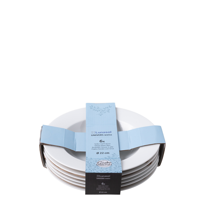 Teller tief 22 cm Set 6-tlg. — UNIVERS Weiss