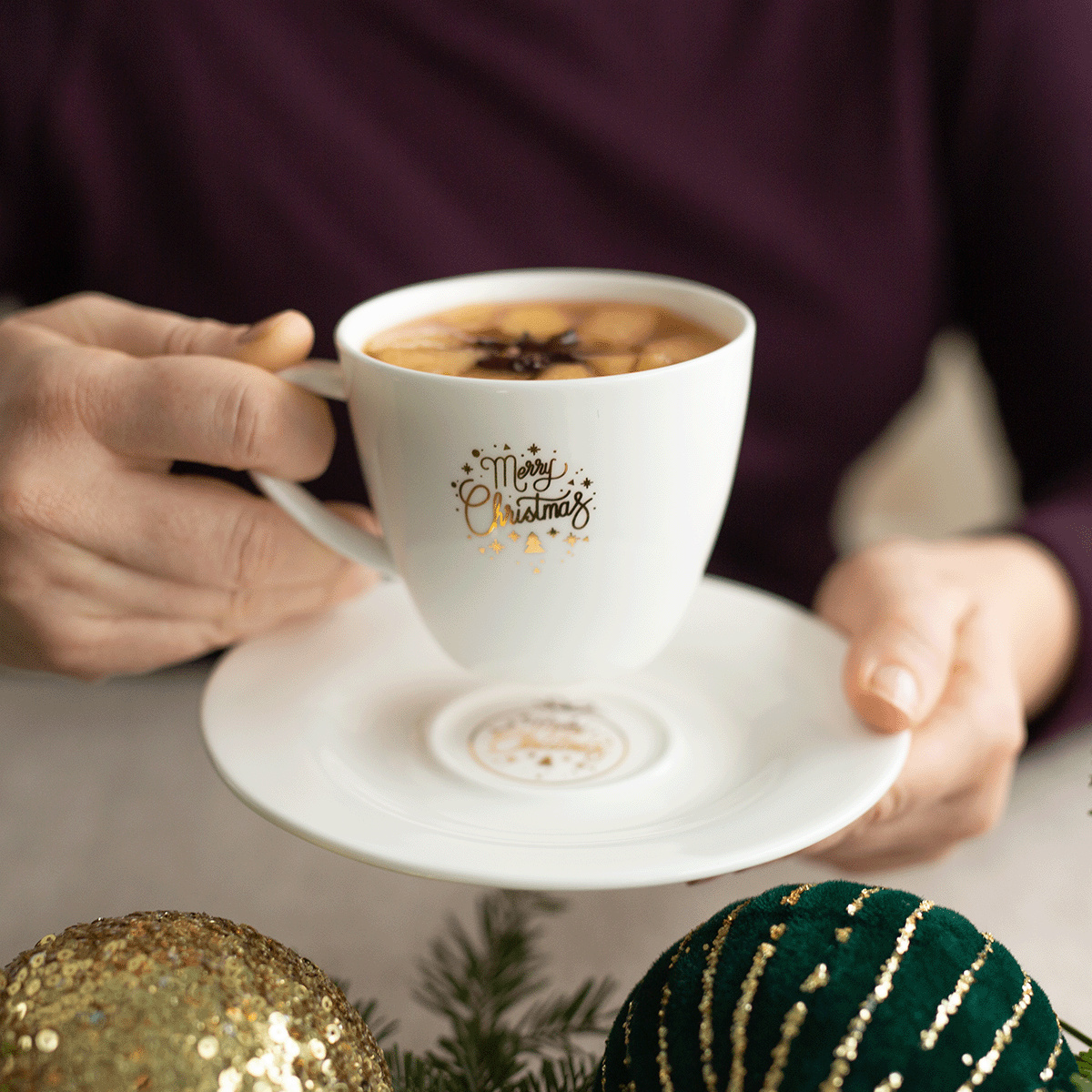 Untertasse 15,5 cm — Premium Platinum Line Merry Christmas